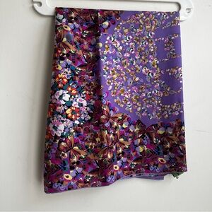 KENZO 🦋 Print Floral Purple Silk Scarf